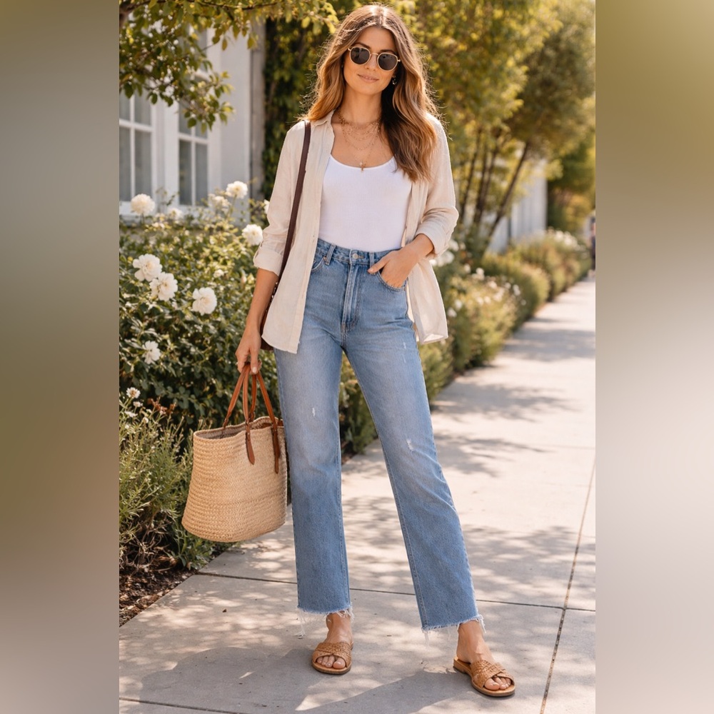 Levi’s 501 Button Fly Raw‎ Hem Hi-Rise Jeans Women Size 26 Premium Denim